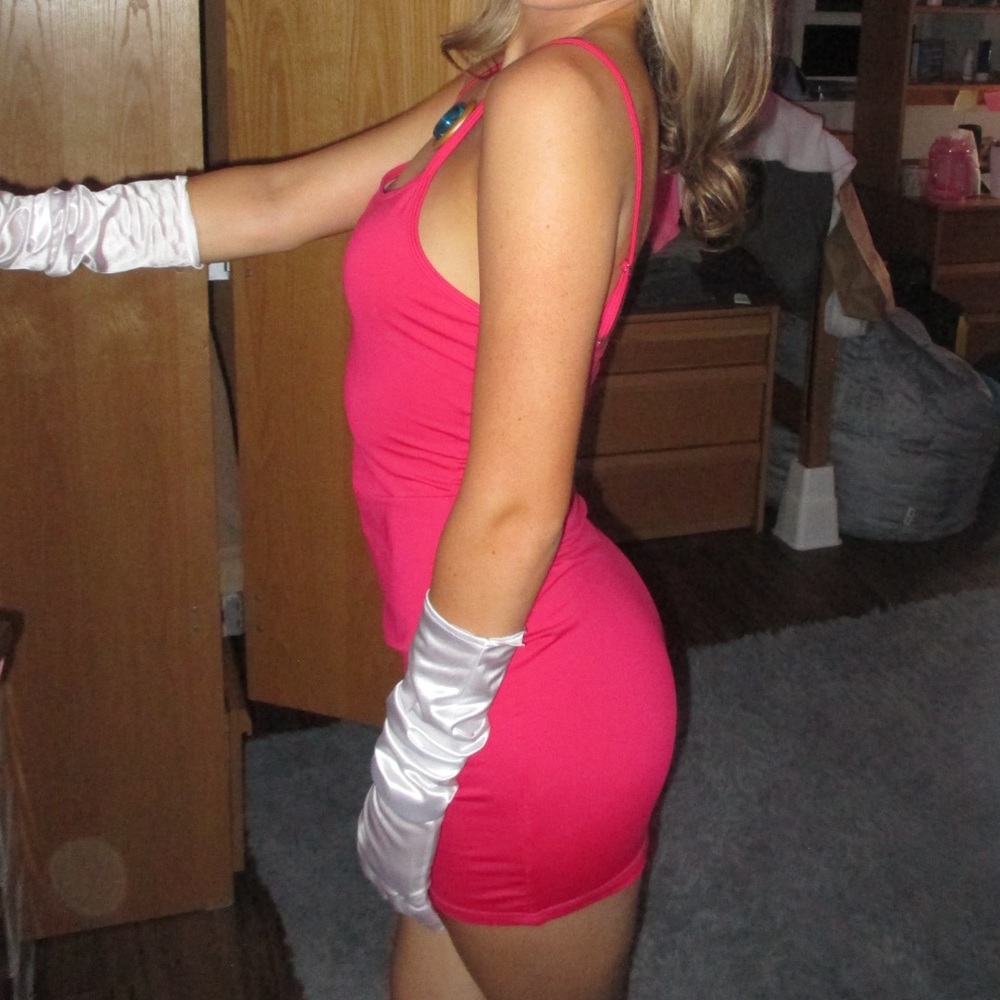 hot pink body con dress